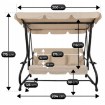 Mebel Elite Садовая качель Narciso, бежево-черная, ME.NARCISO/BZ/T/OGR/HUS - Home Club, изображение 5