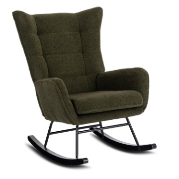 Mebel Elite Кресло-качалка Jackson, зелёное, из ткани «букле», ME.JACKSON/Z/CZ/TB/FW - Home Club