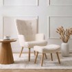 Mebel Elite Кресло для отдыха Lozano с подставкой для ног, кремового цвета, из ткани «букле», ME.LOZANO/KR/DK/TB/FW - Home Club, изображение 2