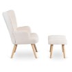 Mebel Elite Кресло для отдыха Lozano с подставкой для ног, кремового цвета, из ткани «букле», ME.LOZANO/KR/DK/TB/FW - Home Club, изображение 3