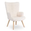 Mebel Elite Кресло для отдыха Lozano с подставкой для ног, кремового цвета, из ткани «букле», ME.LOZANO/KR/DK/TB/FW - Home Club, изображение 4