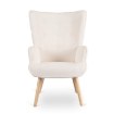 Mebel Elite Кресло для отдыха Lozano с подставкой для ног, кремового цвета, из ткани «букле», ME.LOZANO/KR/DK/TB/FW - Home Club, изображение 5