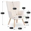 Mebel Elite Кресло для отдыха Lozano с подставкой для ног, кремового цвета, из ткани «букле», ME.LOZANO/KR/DK/TB/FW - Home Club, изображение 11