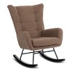 Mebel Elite Кресло-качалка Jackson, коричневое, из ткани «букле», ME.JACKSON/BR/CZ/TB/FW - Home Club