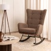 Mebel Elite Кресло-качалка Jackson, коричневое, из ткани «букле», ME.JACKSON/BR/CZ/TB/FW - Home Club, изображение 2