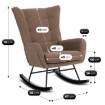 Mebel Elite Кресло-качалка Jackson, коричневое, из ткани «букле», ME.JACKSON/BR/CZ/TB/FW - Home Club, изображение 10