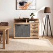 Mebel Elite Комод Blago Midi A 119,6 см, натуральный дуб/чёрный, W.LUNA/MIDIA/OSL/MA/KOM2D4S - Home Club, изображение 2