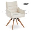 Mebel Elite Вращающееся кресло Willa кремового цвета из ткани «букле», ME.WILLA/KR/D/T/K - Home Club