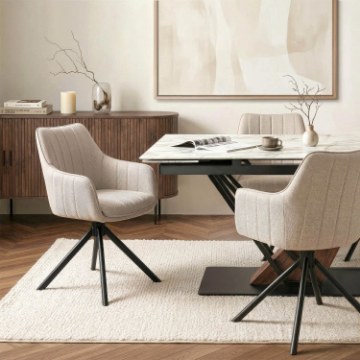 Mebel Elite Вращающееся кресло Mumbai кремового цвета, ME.MUMBAI/KR/T/K - Home Club