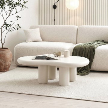 Mebel Elite Кофейный столик Perla, белый, ME.PERLA/MB/L - Home Club