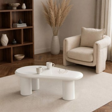 Mebel Elite Кофейный столик Edme, белый, ME.EDME/MB/L - Home Club