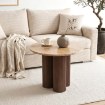 Mebel Elite Столик Almeria 50 см, травертин/горіх, ME.ALMERIA/TRAW/O/L - Home Club, зображення 2