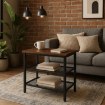 Mebel Elite Кофейный столик Carter 60 см, дуб в стиле рустик/чёрный, ME.CARTER/DRU/CZ/REG - Home Club
