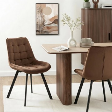 Mebel Elite Стул Rick, коричневый, велюровый, ME.RICK/BR/V/K - Home Club