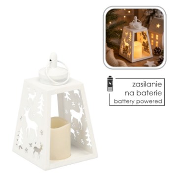 Chomik Светодиодный фонарь из металла, 12 x 21,5 см, белый - Renifer, SOL0412 - Home Club