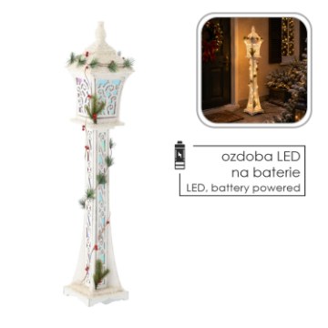 Chomik Святкова Ліхтарня Біла Led 18 x 18 x 100 См, DEL5270 - Home Club