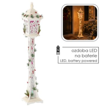 Chomik Святкова Ліхтарня Біла Led 20 x 20 x 120 См, DEL5287 - Home Club
