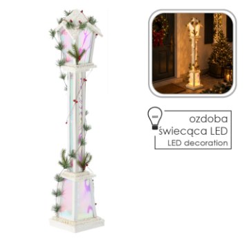 Chomik Святкова Ліхтарня Біла Led 18 x 18 x 100 См, DEL5164 - Home Club