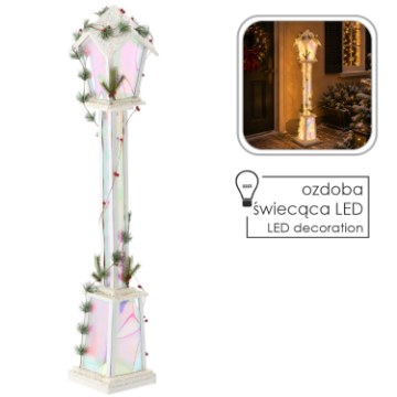 Chomik Святкова Ліхтарня Біла Led 20 x 20 x 120 См, DEL5171 - Home Club