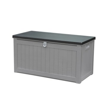 Garden Line Садовый ящик с 2 опорами — объём 270 л — серый с чёрной крышкой, BOX6311 - Home Club