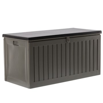 Garden Line Садовий ящик з 2 опорами — місткість 270 л — сірий з чорною кришкою, BOX6311 - Home Club