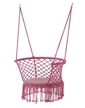 Garden Line Підвісне крісло «Rivo» з подушкою 120×60/80 см — рожеве, HAM5184 - Home Club