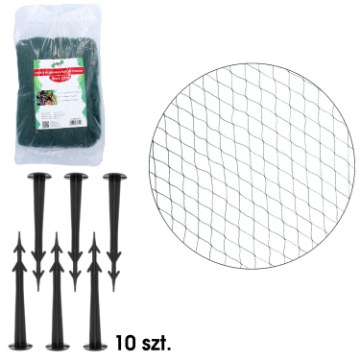 Chomik Захисна Сітка Від Птахів Mono+Mono 5 × 10 м + 10 Штиртів (15 г/м²), STK6410 - Home Club