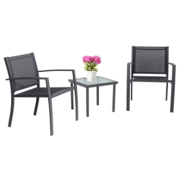 Garden Line Комплект садових меблів — 2 стільці, столик — темно-сірий, ANH6142 - Home Club