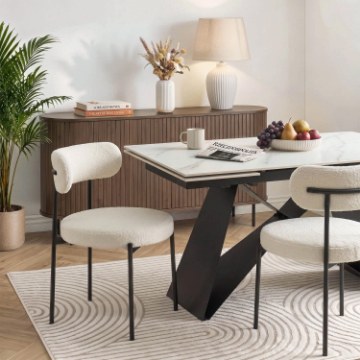 Mebel Elite Стул Tulsa кремового цвета из букле, ME.TULSA/KR/CZ/TB/K - Home Club