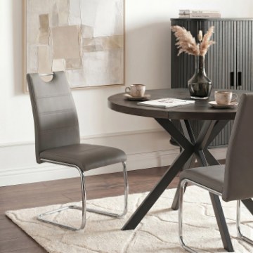 Mebel Elite Стул Lopez, серый, экокожа, ME.LOPEZ/P/CH/E/K - Home Club