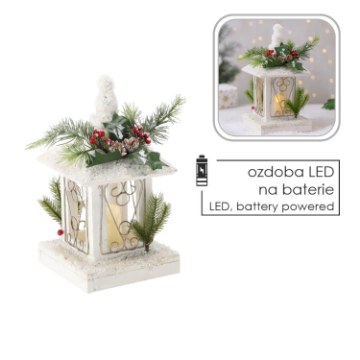 Chomik Праздничный Фонарик С Белой Свечкой Led 17 x 17 x 32 см, DEL5195 - Home Club