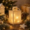 Chomik Праздничный Фонарик 11 x 11 x 20,5 см С Led-Вставкой С Эффектом 3D, Белый, LED2546 - Home Club, изображение 11