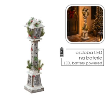 Chomik Святкова дерев'яна ліхтарня з Led-зірками 13 x 13 x 60 см, DEL5232 - Home Club