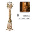 Chomik Святкова Дерев'яна Ліхтаря Бронзова Led 18 x 18 x 100 См, DEL5256 - Home Club, зображення 6