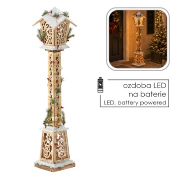 Chomik Святкова Дерев'яна Ліхтаря Бронзова Led 18 x 18 x 100 См, DEL5256 - Home Club