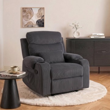 Mebel Elite Розкладне крісло Torres, сіре, з вельветової тканини, ME.TORRES/P/SZTR/FW - Home Club
