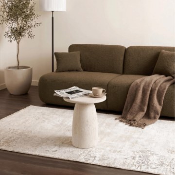 Mebel Elite Столик Rees 49 см, кремовий/бежевий, сучасний, ME.REES/KR-BZ/MGO/L - Home Club