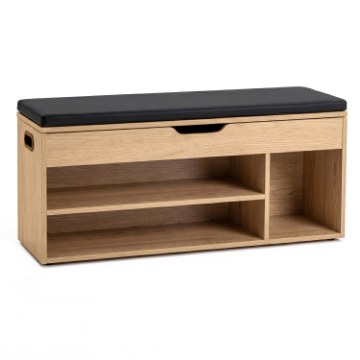 Mebel Elite Шкафчик для обуви Alec 100 см, дуб/чёрный, ME.ALEC/D/CZ/SZAFKBUT - Home Club