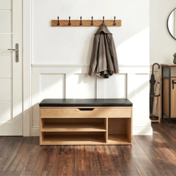 Mebel Elite Шафа для взуття Alec 100 см, дуб/чорний, ME.ALEC/D/CZ/SZAFKBUT - Home Club