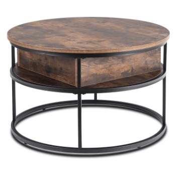 Mebel Elite Столик Astur «Дуб в стиле рустик»/«Чёрный», ME.ASTUR/RU/CZ/L - Home Club