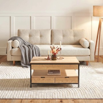 Mebel Elite Раздвижной стол-скамейка Luca 100 см, дуб/чёрный, ME.LUCA/D/CZ/L - Home Club