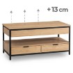 Mebel Elite Раздвижной стол-скамейка Luca 100 см, дуб/чёрный, ME.LUCA/D/CZ/L - Home Club, изображение 3