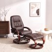 Mebel Elite Массажное кресло Cano с подогревом и подставкой для ног, коричневое, из экокожи, ME.CANO/BR/E/FW - Home Club, изображение 2