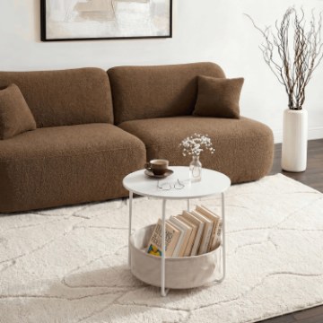 Mebel Elite Столик Varano, білий/бежевий, ME.VARANO/B/BZ/L - Home Club