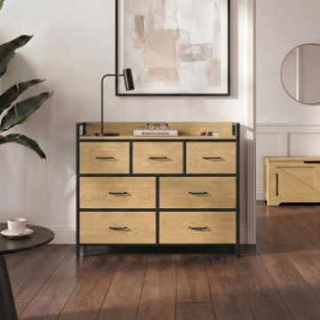Mebel Elite Комод с ящиками Hudson 98 см, дуб/чёрный, ME.HUDSON/D/CZ/KOM - Home Club