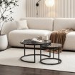 Mebel Elite Набір журнальних столиків Carrera Max, сірий/чорний, ME.CARRERAMAX/P/CZ/SZKL/L - Home Club, зображення 2