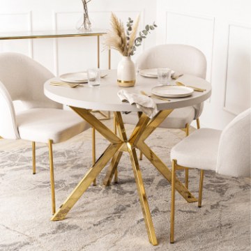 Mebel Elite Стол Lukas, раскладной, 100–250 см, цвет «Кашмир»/«Золотой», ME.LUKAS/KASZ/ZL/S - Home Club