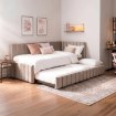 Mebel Elite Кровать 120x200 Villemo, бежевая, велюровая, ME.VILLEMO/120/90/BZ/V/LOZWYS - Home Club, изображение 2
