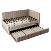 Mebel Elite Кровать 120x200 Villemo, бежевая, велюровая, ME.VILLEMO/120/90/BZ/V/LOZWYS - Home Club, изображение 4