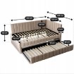 Mebel Elite Кровать 120x200 Villemo, бежевая, велюровая, ME.VILLEMO/120/90/BZ/V/LOZWYS - Home Club, изображение 8